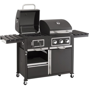 Toronto Combi Charcoal Gas Barbecue - Black by Tepro