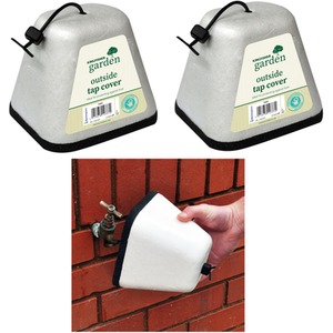 2 x Outside Insulated Tap Cover - White by Kingfisher