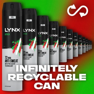 Lynx XXL 72-Hour Sweat Protection Anti-Perspirant Deodorant, 3 or 6 Pack, 250ml - Green / 6cm by Lynx