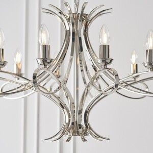 Penn 12 Light Chandelier Polished Nickel Plate Finish, E14 - Polished Nickel Plate