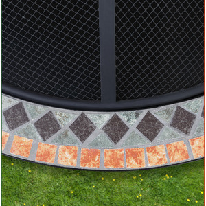 Powder Coated Steel Mosaic Fire Pit - Black
