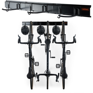 Set of 3 Helmet and Bike Wall Mounts - Black by VonHaus