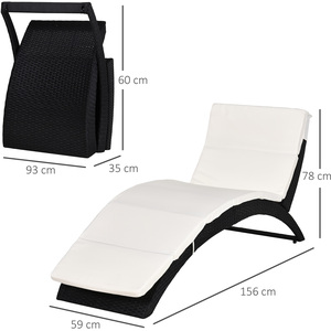 Outsunny Sun Lounger Rattan Hommock by Outsunny