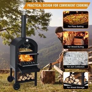 Portable Outdoor Pizza Oven - Black by Costway