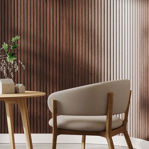 Self-Adhesive Wood Grain Acoustic Cladding Panel - Dark Brown by Livingandhome