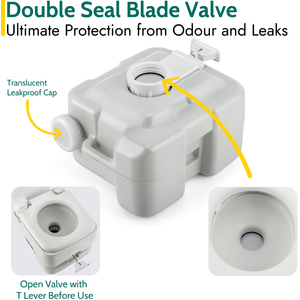 Portable Camping Flushable Toilet 20L - Grey by Trail