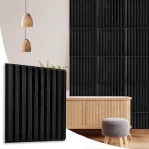 3D Wall Panels (50x50 cm) PVC Cladding Panel in 3D Fluted Line Design by NOVECRAFTO
