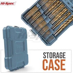 HSS Steel Drill Bit Set - Gold / 99 Piece by Hi-Spec