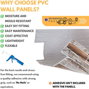 3D Wall Panels (96x48 cm) PVC Cladding Panel Mix Sandstone Effect by NOVECRAFTO