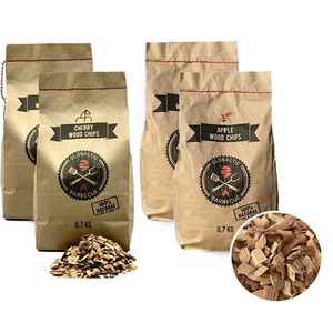 Apple and Cherry Smoking Wood Chips Sets - Natural / 4 by Globaltic Barbecue
