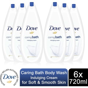 Dove Caring Bath Indulging Cream Bath Soak with Moisturising Cream, 6x720ml - Buy 6 / 20cm by Dove