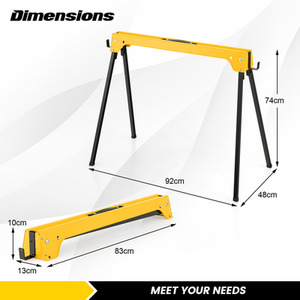 2 Pack Folding Sawhorses-Yellow - Yellow by Costway