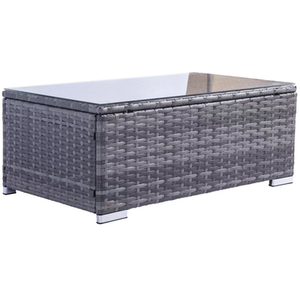 Dunham 4 Seat Rattan Sofa Set with Coffee Table - Grey by Madefor.living