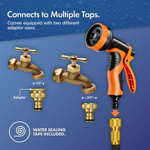 Expandable Garden Water Hose - Black / 50ft by VonHaus