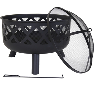 Round Fire Pit - Black by Charles Bentley