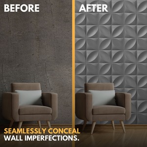 3D Wall Panels (50x50 cm) PVC Cladding Panel Geometric Convex Shape by NOVECRAFTO