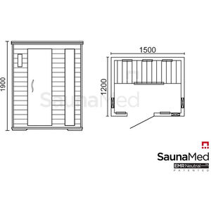 3 Person Indoor Classic Hemlock FAR Infrared Sauna EMR Neutral - Brown by SaunaMed