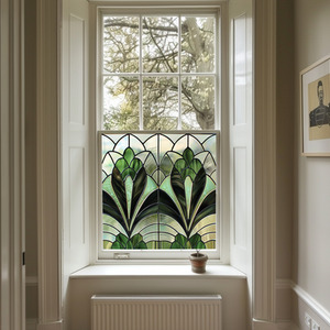 Alcamo Art Deco Stained Glass Privacy Window Film by Creative Printing Solutions