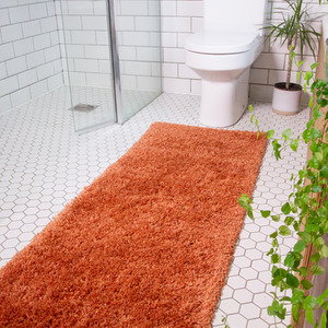 Super Soft Terracotta Orange Shaggy Living Area Rug by The Rug House