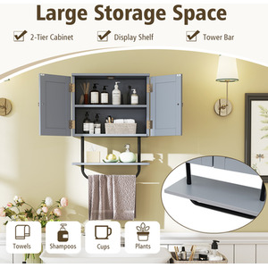 Bathroom Wall-Mounted Cabinet by Costway