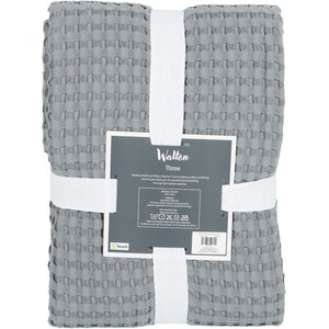 Walton Waffle Large Throw - Silver