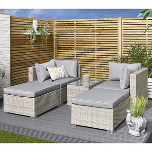 Avalon 5 Piece Rattan Sofa Set - Natural by Outdoor Essentials