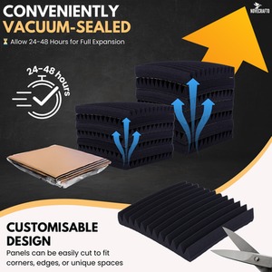 Self-Adhesive Acoustic Wall Panels - Peel and Stick Soundproofing Panels by NOVECRAFTO