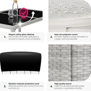 Rattan Garden Furniture Set 61 With Protective Cover by tectake