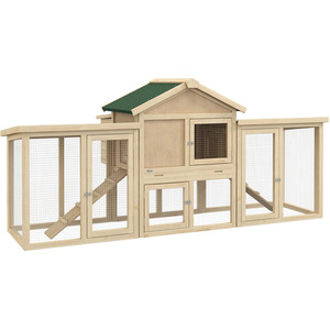 PawHut Wooden Chicken Coop - Natural Wood Finish by PawHut
