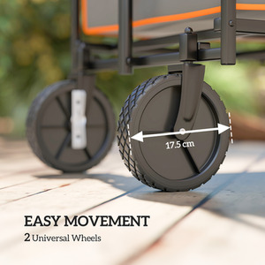 Outsunny 160L Folding Wagon w Adjustable Handle by Outsunny