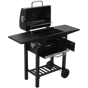 Outdoor Garden BBQ Charcoal Grill - Black / 40cm by Garden Sanctuary