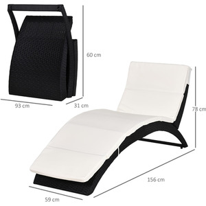 Outsunny Sun Lounger Rattan Hommock by Outsunny