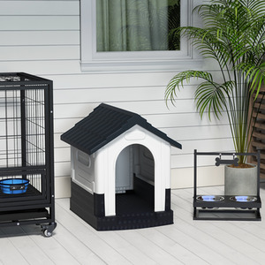 PawHut Plastic Dog Kennel for Outside - Grey / 69cm / Plastic pp by PawHut