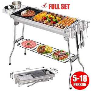 Foldable Garden Camping BBQ - Silver