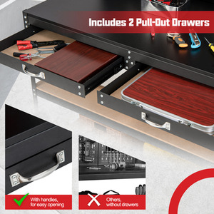 Multipurpose Workbench Garage Worktable - Black by Costway