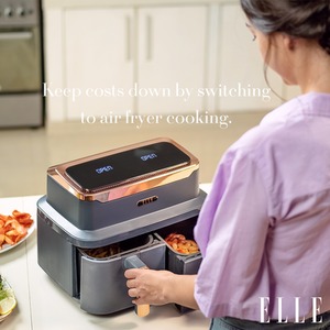 ELLE 9L Dual Air Fryer - Grey & Rose Gold / Double Air Fryer by GRS