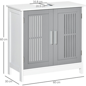 kleankin Bathroom Under Sink Cabinet Vanity Unit - White, Grey by kleankin