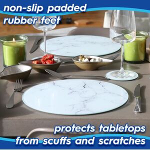 12 Piece Rectangle Glass Placemats with Square Coasters Set - White by Harbour Housewares