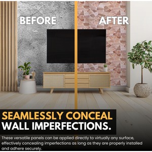 3D Wall Panels (96x48 cm) PVC Cladding Panel Wild Stone Effect by NOVECRAFTO