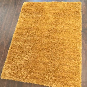 Super Soft Yellow Ochre Shaggy Living Area Rug by The Rug House