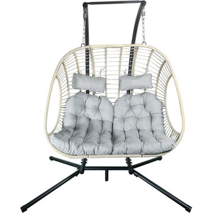 Sophia Single Rattan Hanging Chair - White / Double by Outdoor essentials