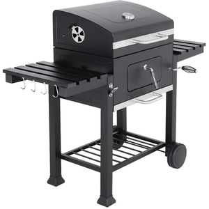 Mobile BBQ Cooker with Side Shelves - Black by Kidkid