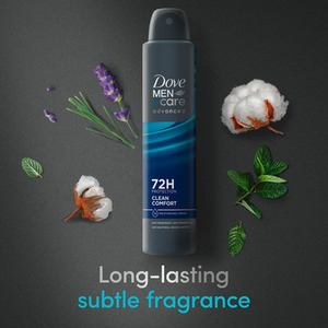 Dove Anti-Perspirant MenCare Advanced Clean Comfort 72H Protection Deo, 200ml - White / 12 by Dove