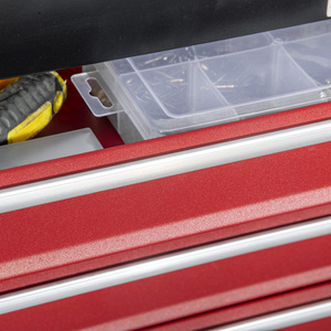 DURHAND Drawer Tool Chest Lockable Tool Box Ball Bearing Runners - Black, Red / 39.5cm by DURHAND