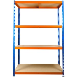 Extra Heavy Duty Racking Shelving 4 Levels - Blue & Orange / 120cm / 45cm by Trade Price Deals