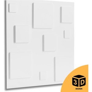 3D Wall Panels (50x50 cm) PVC Cladding Panel 3D Blocks Design by NOVECRAFTO