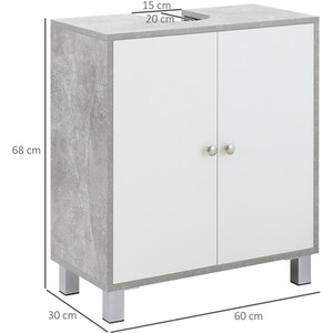 Kleankin Bathroom Under Sink Cabinet - White, Grey by Kleankin