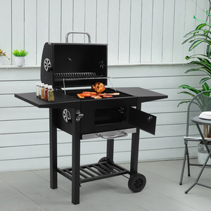 Outdoor Garden BBQ Charcoal Grill - Black / 40cm by Garden Sanctuary