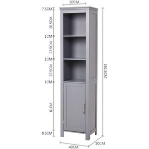 Freestanding Bathroom Tall Cabinet with Blind Door by Livingandhome