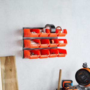 Wall Mount Bin Storage - Orange by VonHaus